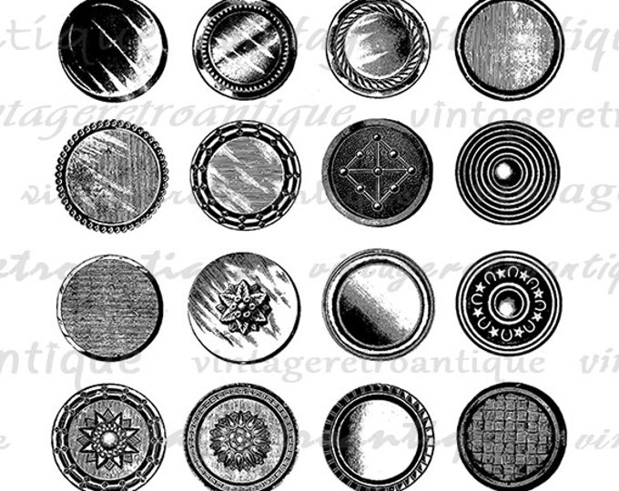 Digital Printable Circle Collection Set Graphic Collage Sheet Image Design Element Download Vintage Clip Art Jpg Png HQ 300dpi No.1747