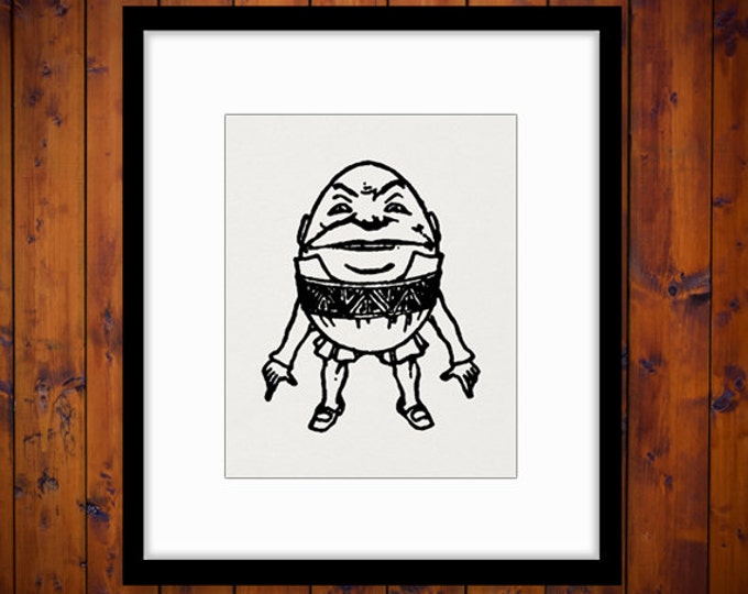 Digital Graphic Humpty Dumpty Download Alice in Wonderland Image Printable Antique Clip Art for Transfers Printing etc HQ 300dpi No.2474