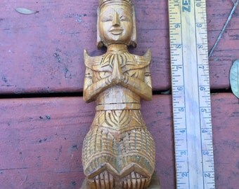 Lotus Buddha , Thailand wood sculpture
