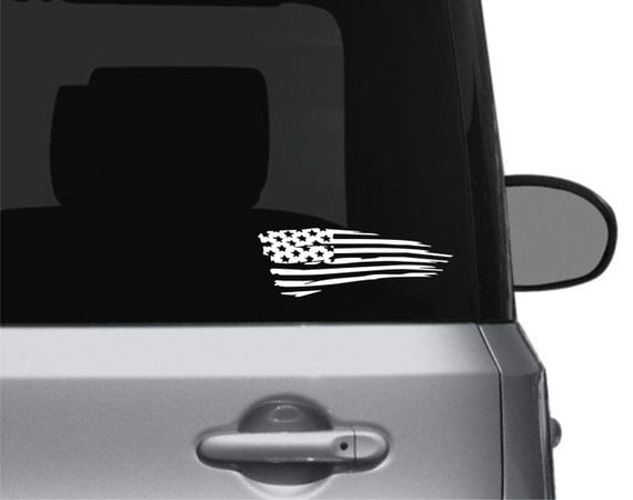 American flag vinyl decal tattered flag decal ragged