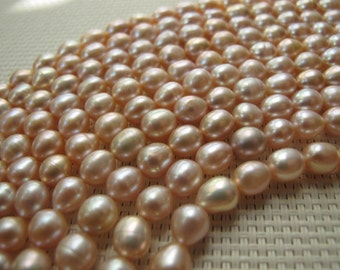 7-8mm Pink Freshwater Rice Pearl PL116