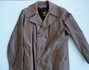 Double Breasted Leather Coat