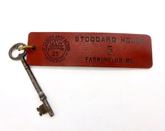 Antique SKELETON ROOM KEY Stoddard House Farmington Maine Skeleton Key Room 5 Boarding House