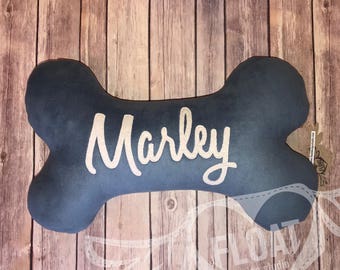 personalized dog bone pillow