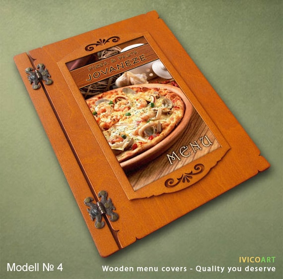 10 pieces custom restaurant menu covers Wood menu covers