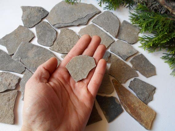 Garden Flat Stones set of 50 craft Rocks 1 to 2 inches