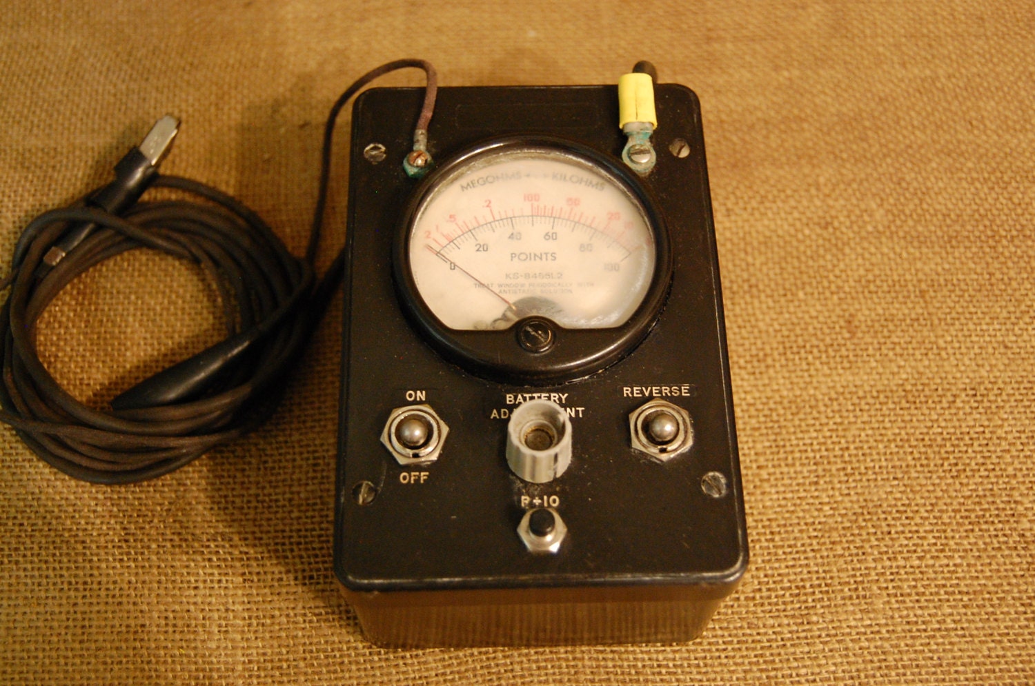 Vintage 1950's Bakelite OHM Meter with wire contacts, vintage