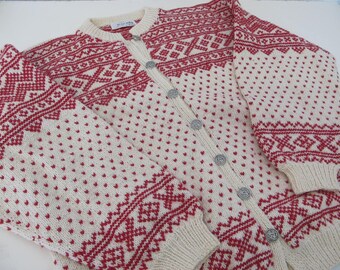 Nordic Cardigan Sweater Norwegian Ski Sweater Husfliden Sweater Nordic Sweater