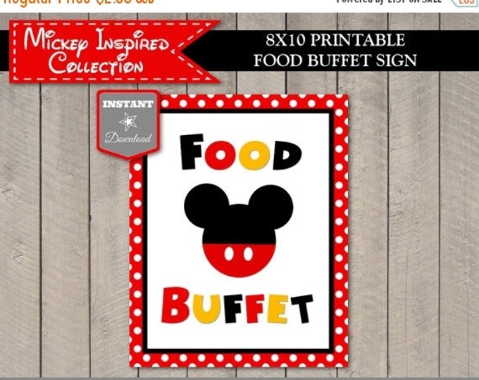 SALE INSTANT DOWNLOAD Mouse 8x10 Food Buffet Sign / Printable / Mouse Classic Collection/ Item #1508
