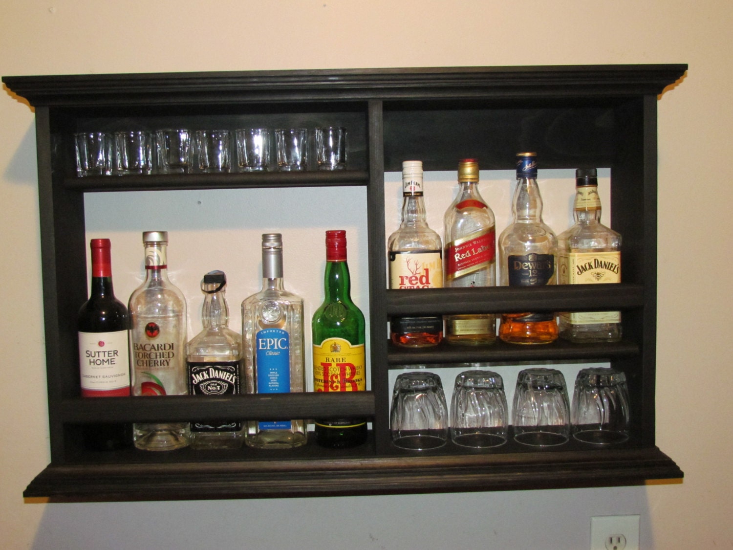 Mini Bar Black stain minimalist style liquor cabinet