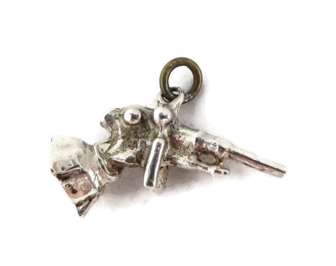 Sterling Silver Six Shooter Charm, Vintage 3D Western Charm, Cowboy Gun Charm