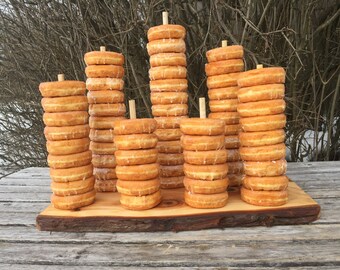 Large Log Wood Rustic 60 Donut Stand Wedding party shower wooden, Donut Stand, lumberjack party, boho, wild things are party