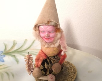 Vintage Christmas Pinecone Pixie Elf Japan Holiday Decor
