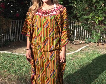 African dress, long African dress, maxi dress, yellow, burgundy, green, medium