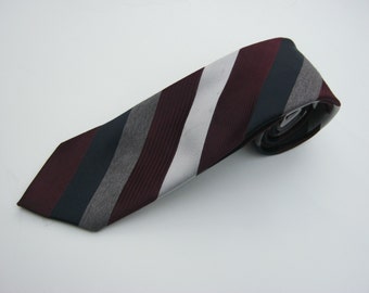 1980s CRAVATTE LAVATELLI Regimental Repp Striped Necktie / Slim Tie / Trad / Ivy
