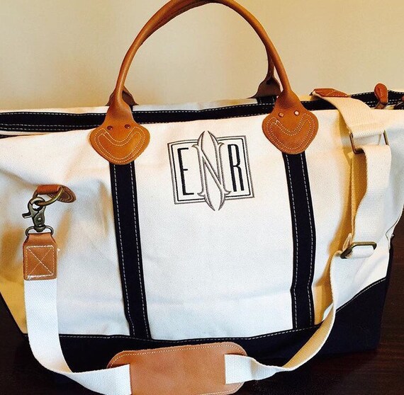 Monogrammed Canvas Weekender Canvas Weekender by WillowandReese