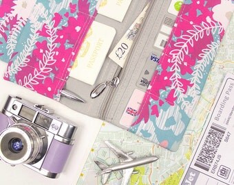 Family Travel Wallet, Passport Holder, Travel Organizer, Passport Wallet Case, Fabric Wallet, Travel Gift, Passport Case, Passport Cover