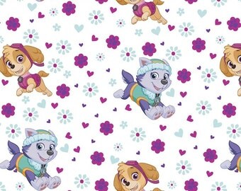Paw Patrol Fabric Pup Power White From David Textiles 100% Cotton
