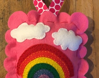 Rainbow Fairy Tooth Fairy Pillow. Girls Tooth Fairy Pillow. Girls Accessory