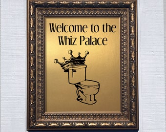 Welcome to the Whiz Palace, metallic print, gold, copper, silver, funny bathroom, leslie knope, parks and rec, parks and recreation