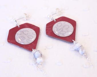 Boucles d’oreille cuir rouge – Bijoux d’Inde