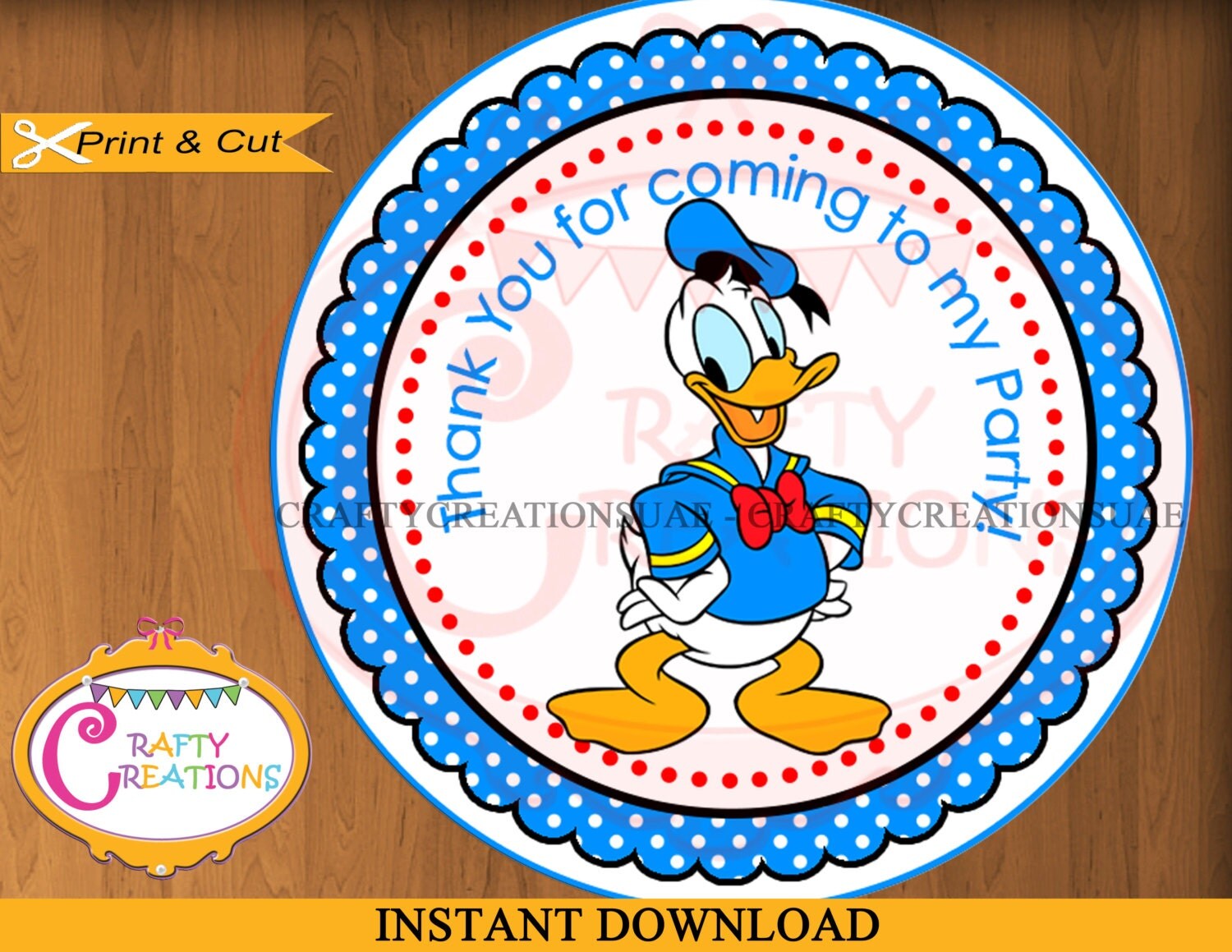 INSTANT DOWNLOAD Donald Duck Favor Tag Label Donald Duck instant-download-donald-duck-favor-tag-label-donald-duck
