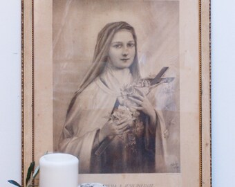 Tableau de Sainte Thérèse à l'enfant Jésus, tableau religieux