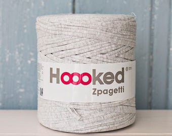 t-shirt yarn 135 yards, ecologic cotton, Zpagetti, gray, lackrecycled yarn, cotton yarn, elastic yarn