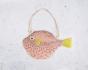 BIG PINK PUFFERFISH (big pink balloon) - bag fish