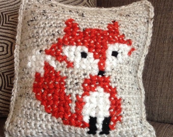 Crochet fox pillow | Etsy