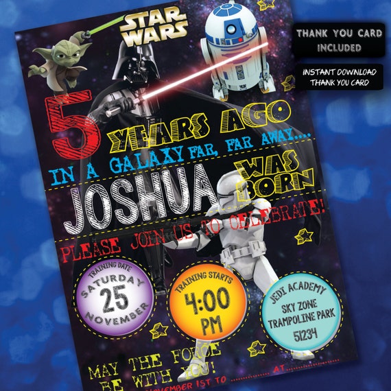 Invitaciones Y Tarjetas De Cumpleaos De Star Wars