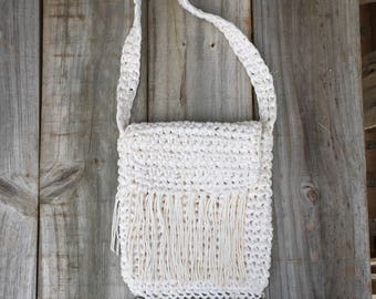 Vintage woven braided fringe purse, boho fringe bag, hipster messenger bag, fringe sac tote