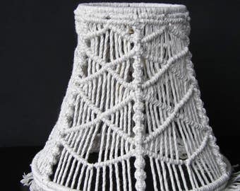 Custom order 4 lamp shades Custom macrame Interior Decor Small lamp shades Boho Lamp shade Geometric pattern Modern Macrame