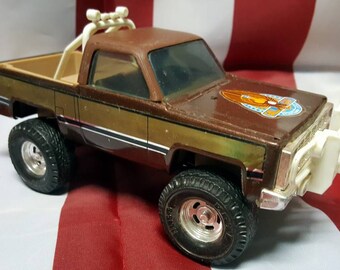 Vintage Toy Truck - The Fall Guy GMC Pickup By Ertel. Metal Toy Truck-Brown and Gold - 1980's From the Hit Cable TV show, The Fall Guy!