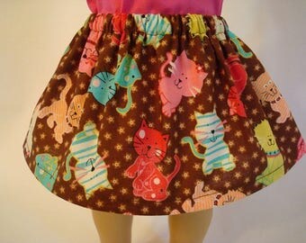 Kitty Cat Skirt for American Girl Doll and 18-inch Dolls - Doll Kitten Skirt