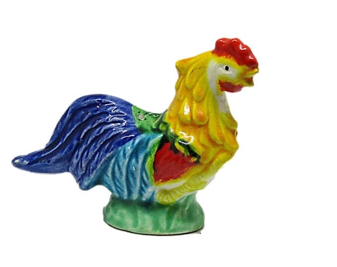 Vintage Rooster Hen Salt and Pepper Shakers | Porcelain Figure | Ceramic figurine Japan Yellow Red set