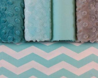 Weighted Blankets - Shipping Included - Aqua Chevron - Soft Cotton and Cuddle Minky - Weighted Blanket for Adults, Teens, and Children