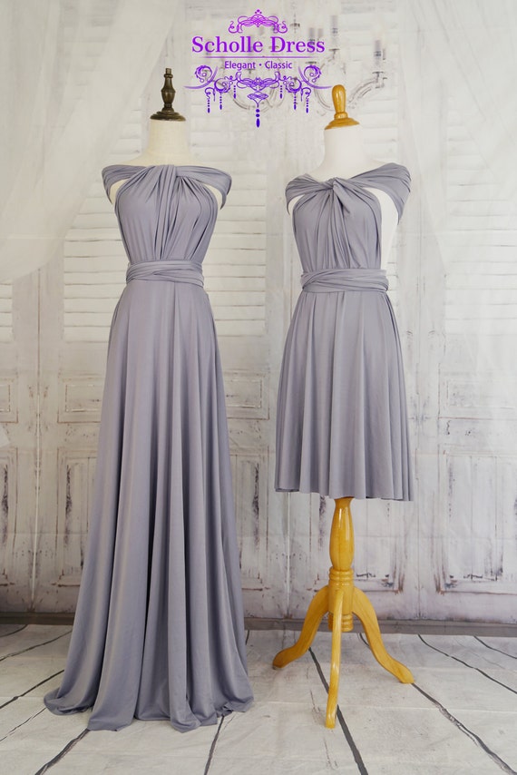 Lilac grey Infinity Dress Convertible Formalwrap by ScholleDress