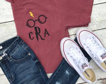 Harry Potter Monogrammed Shirt, Monogrammed Tank, Universal Studios Shirt, HP Monogram, Lightening Bolt, Wizard Shirt