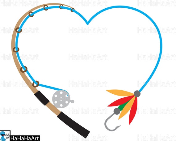 Download Heart fishing rod Clipart / Cutting Files svg png jpg dxf