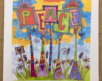 PEACE Garden Greeting Card