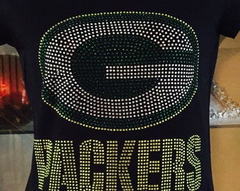 green bay packers rhinestone shirt