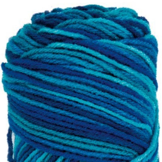 3 pack! MACAW Red Heart Super Saver, variegated Blue ombre yarn, 5oz
