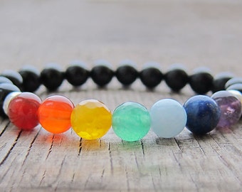 7 chakras bracelet meditation bracelet Yoga jewellery Chakra jewellery Balance bracelet Yoga bracelet men mala bracelet chakra mens bracelet