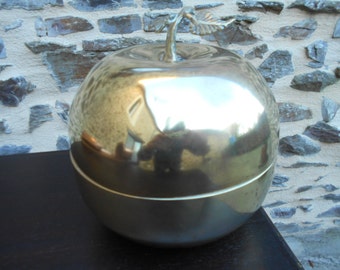 Large Brass Apple Container