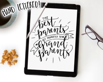 Baby Announcement SVG Cut File, The Best Parents Get Promoted To Grandparents, Grandma Grandpa SVG Cutting File, Silhouette, Cricut
