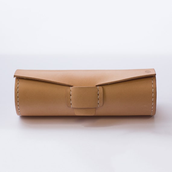 Leather eyeglass case collar box glasses case pen case Hand