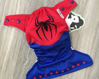 Spiderman / Superhero / Cloth Diaper Cover or Pocket Diaper (One Size)
