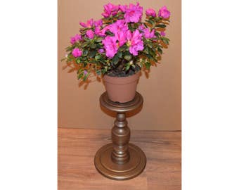 Bronze Fern stand / Plant Stand / Wood Pedestal Table