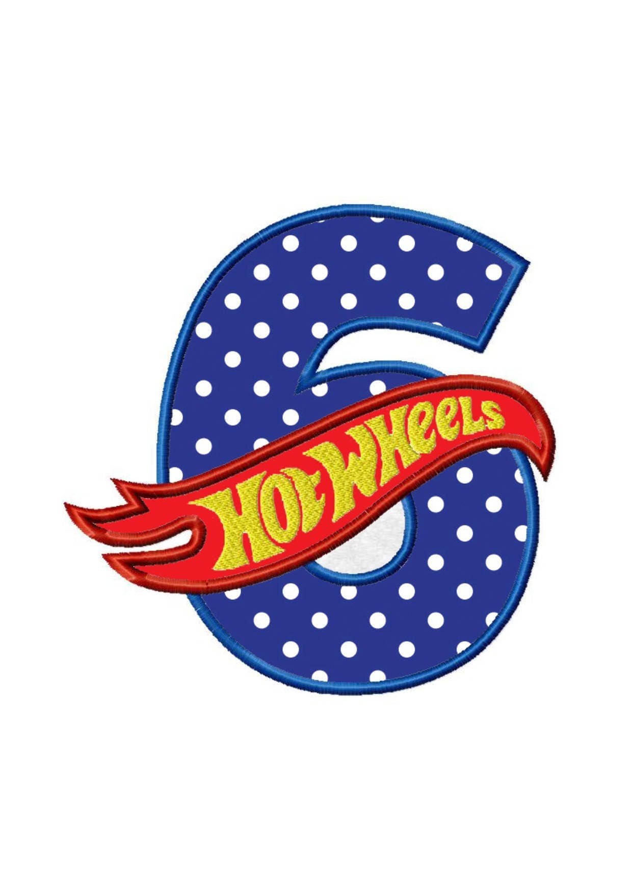 Download Hot Wheels 6th Birthday...Instant Download...Applique Machine